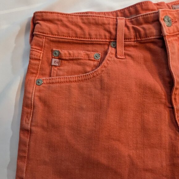 AG Adriano Goldschmied Denim Size 27R Burnt Orange Frayed Hem Shorts - Picture 8 of 12